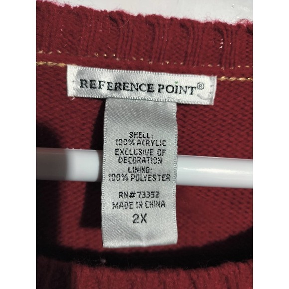 Reference Point Christmas Holiday Sweater Christmas Tree on front Plus Size 2X - Picture 2 of 3
